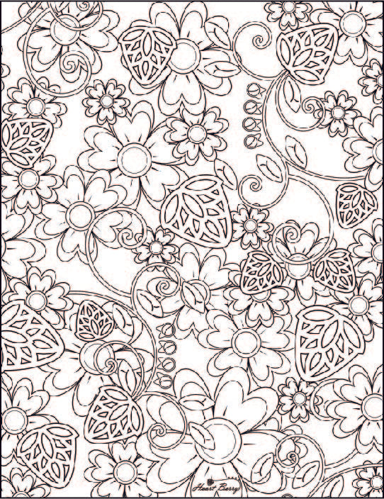 New Floral Coloring Page-By Popular Demand