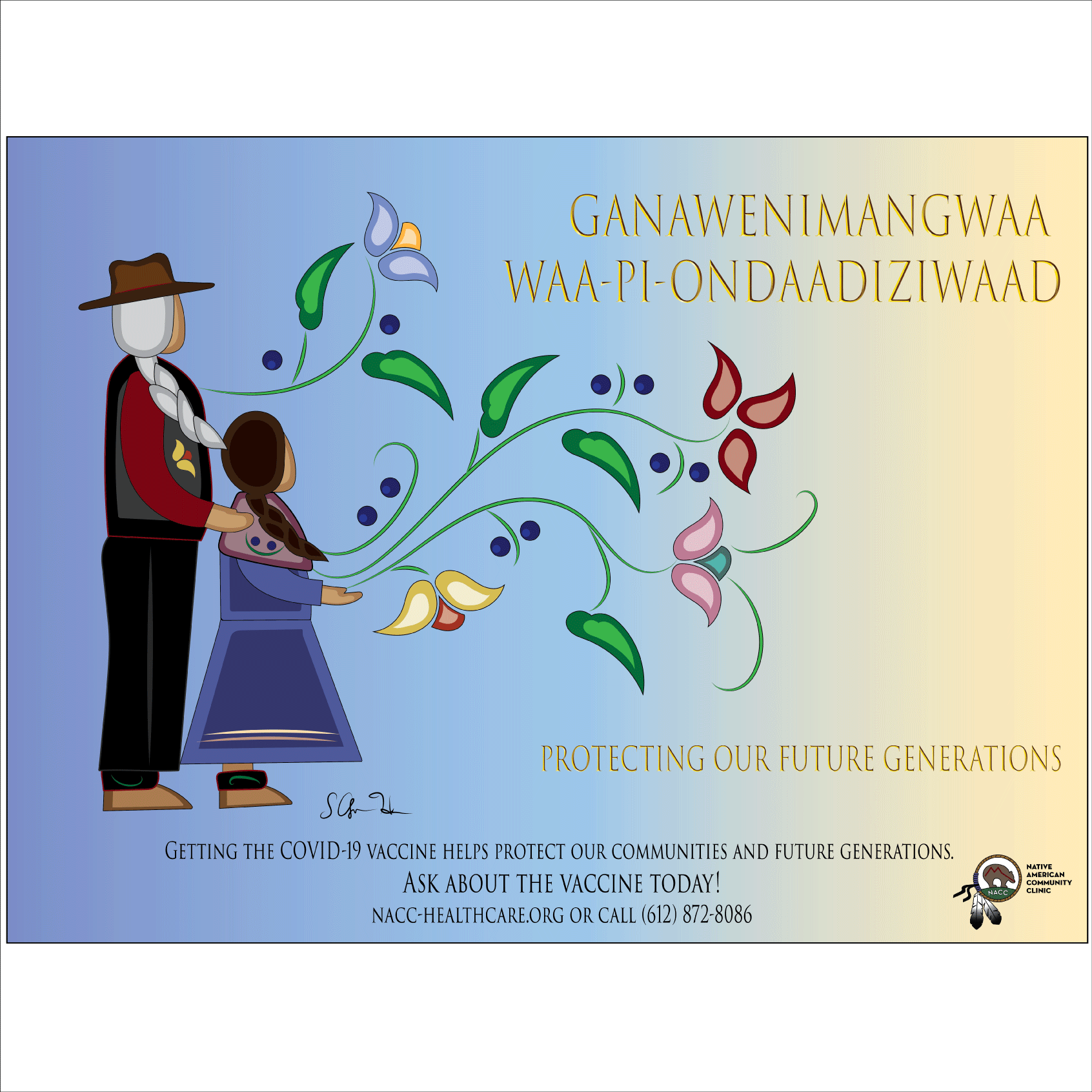Native American Community Clinic Covid Vaccine Poster!