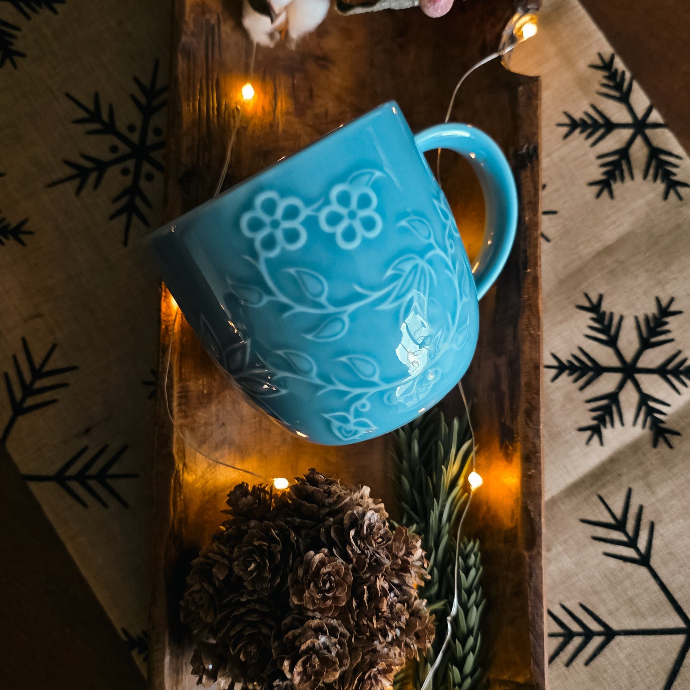 Rice Blossoms Embossed Mug